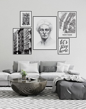 Zestaw plakatów black and white - gotowa ściana, OKAZJE - Prezenty pod Choinkę