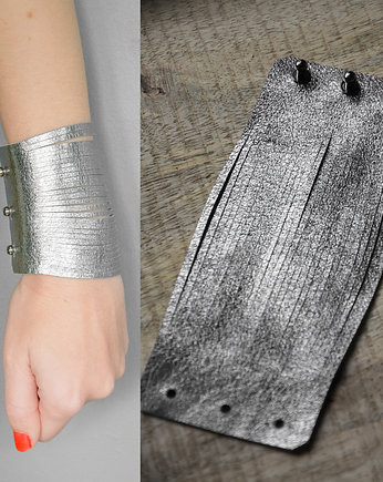 SILVER INDIA skórzana bransoleta  / silver cuff, NOMAD ACCESSORIES