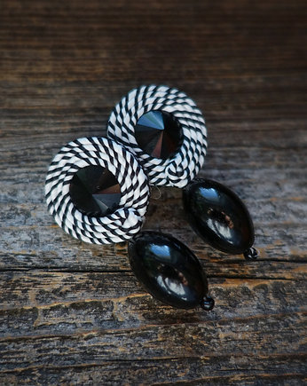 Czarno-białe kolczyki soutache, Mró Soutache