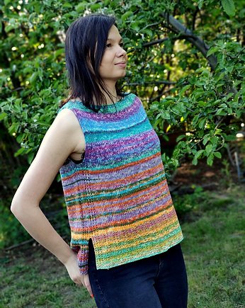 Long back/ multicolor, agat handmade