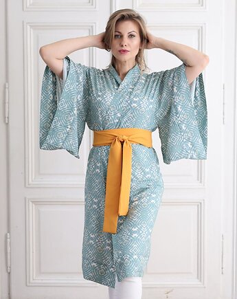 Kimono Magumi w kolorze rozbielonego turkusu, yaekimo