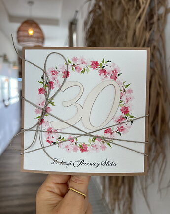 Wyjątkowa kartka ręcznie robiona z okazji 30 rocznicy ślubu, sorte