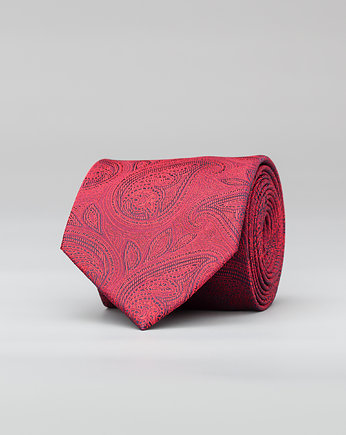 krawat classico czerwony paisley 0025, BORGIO