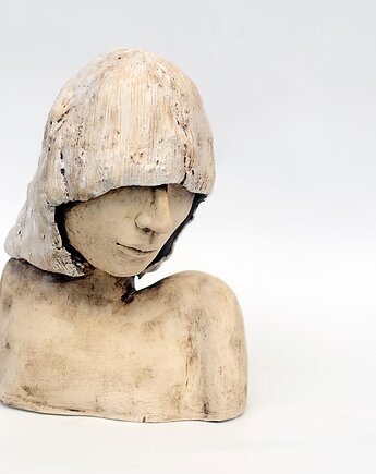 Rzeźba ceramiczna Głowa Kobiety handmade, Ewa Duszka