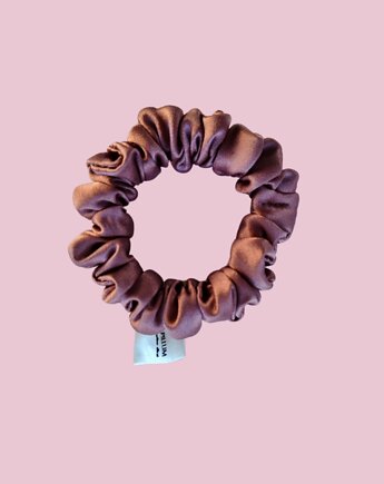 Gumka jedwabna, scrunchie, brudny róż MINI, Capillum