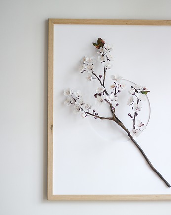 Dekoracja botaniczna, obraz - kwitnąca gałąź z papieru, Bibula Blooms