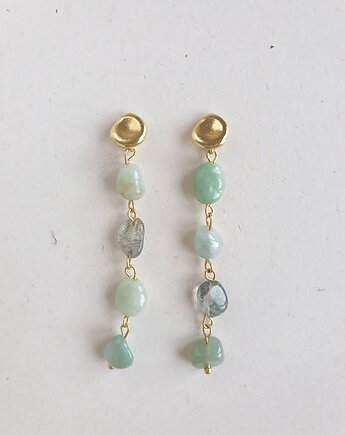 Kolczyki ANTYK z jadeitem zielonym i kwarcem, modesign