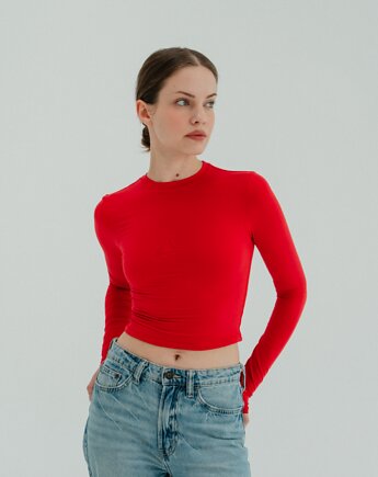 Longsleeve do jogi damski VOGUE - lipstick red, Moonholi