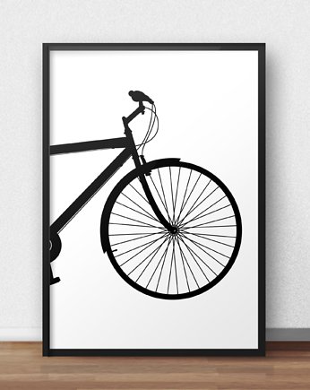 Plakat z przodem roweru miejskiego, scandiposter