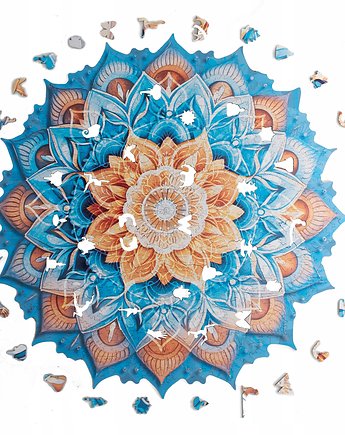 Puzzle drewniane WOOD YOU DO  Blue Mandala  650 elementów  3XL, Wood You Do kreatywne puzzle