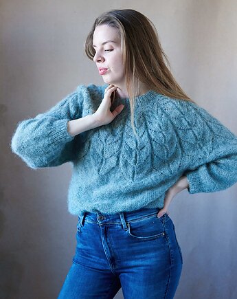 Sweter SUESE  alpaka i jedwab,gotowy do wysyłki, Knit Couture