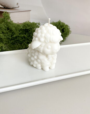 Świeca ekologiczna sojowa dekoracyjna owieczka kolor wosku naturalny, Coccola JEWELLERY