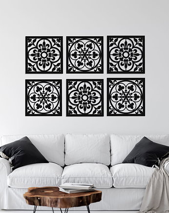 3D DEKORACYJNY PANELE AŻUROWE, ZESTAW 6 DEKORÓW, AZULEJOS, DEKORACJA ŚCIENNA,, ORNAMENTI