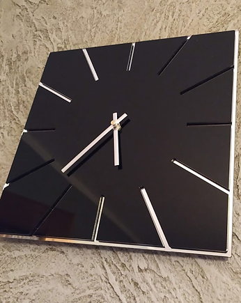 Zegar ścienny ze  szkła akrylowego czarny 30 cm, Wajdrew