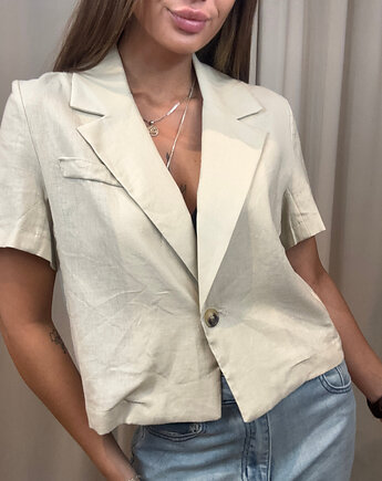 Wiskozowo-lniana koszula Beige, SOLO moda