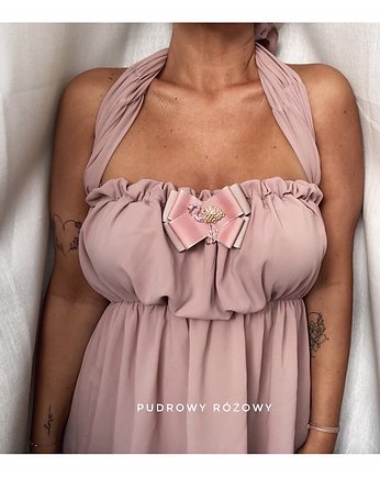 Brosza z Flamingiem Kryształki New, Pudrowy Różowy