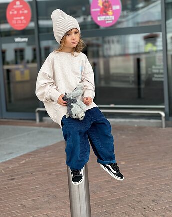 Baggy sztruksowe oversize navy blue, Awake for Kids