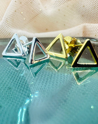 SREBRNE LUB ZŁOTE  kolczyki trójkąty,  sztyfty  trójkąt, Anemon Atelier