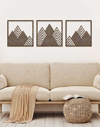 Tryptyk, panele ażurowe Góry 50x150cm, Missing Decor