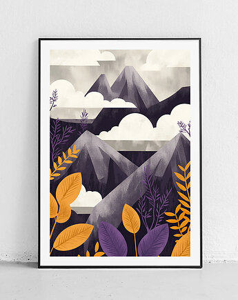 Plakat - Mgliste Góry i Żółte Liście, Harvest Maison