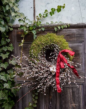 Wianek Wielkanocny Wiosenny wianek na drzwi lub stół, cynamonn