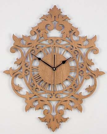 Dekoracyjny zegar ażurowy BENEDICT, VINTAGE STYLE, ORZECH, ORNAMENTI