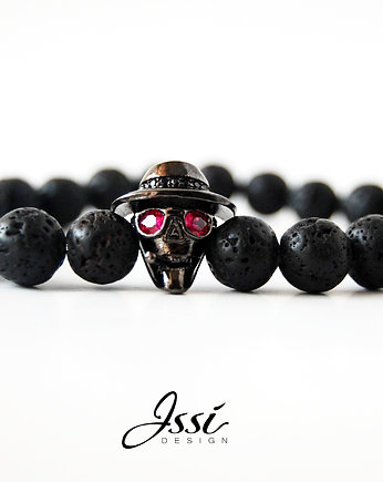 Bransoletka męska LAS VEGAS PARANO BLACK-lawa wulkaniczna, ISSI Jewelry