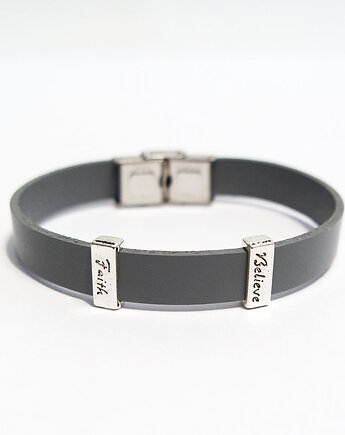 Bransoletka skórzana - Believe, faith, yenoo