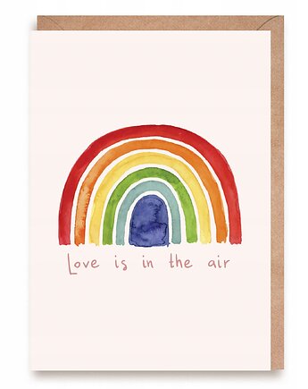 Kartka walentynkowa/miłosna z tęczą - "Love is in the air", Cardie