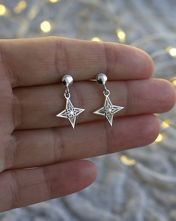 Srebrne kolczyki - róża wiatrów, Szkatułka Emi