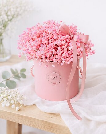 Flowerbox gipsówka stabilizowana różowa, Łąka