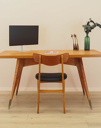 Biurko dębowe, włoski design, lata 70, produkcja: Włochy, Przetwory design