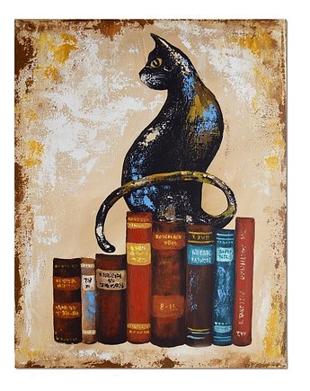 Kot Bibliofil, obraz ręcznie malowany, Galeriai