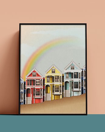 Plakat Painted Ladies, San Francisco, California, Konrad Kunc