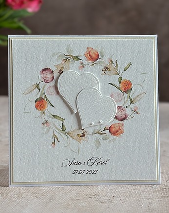 Elegancka kartka ślubna w ozdobnej kopercie, WE21, Anna Art and Crafts