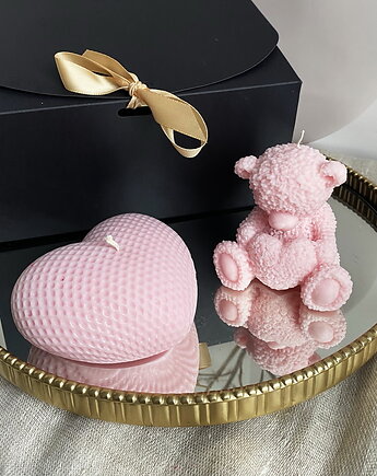 Zestaw prezentowy miś misiu, serce świece ekologiczne sojowe, Coccola JEWELLERY