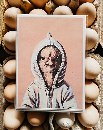 Kartka wiosenna "Pi pi pi", Babcia w tramwaju