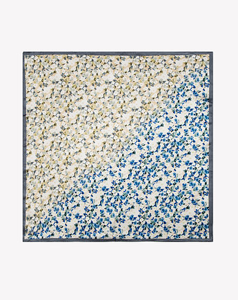Mała apaszka damska jedwabna w kwiaty 53 cm x 53 cm