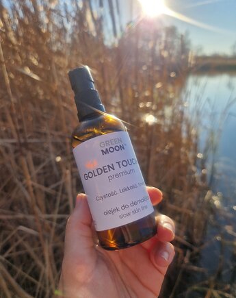 100% wegański olejek do demakijażu twarzy GOLDEN TOUCH óil premium, GREEN MOON