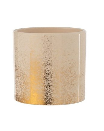 Doniczka osłonka złoto beżowa 16x17cm, Home Design
