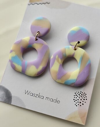 Kolczyki wiszące pastelowe, Waszkamade