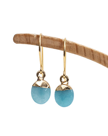 Kolczyki Turquesa z Jadeitem w złoconej oprawie., mdesign