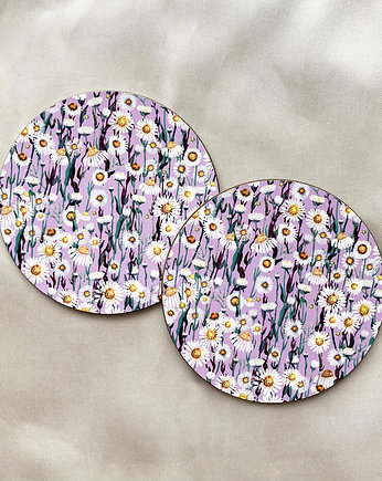 Podkładki pod kubek-  Daisy purple, OSOBY - Prezent dla żony