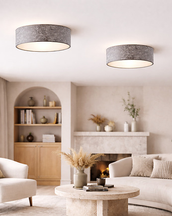 Czarny plafon sufitowy do salonu DUBAJ z abażurem o średnicy 50 cm, LYSNE