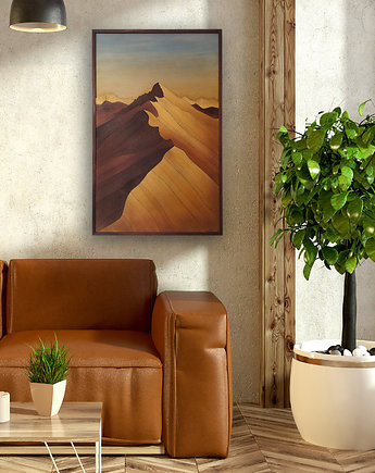 Obraz z drewna. "Góry w słońcu". Mozaika drewniana dekoracja na ścianę, pracownia ReThing