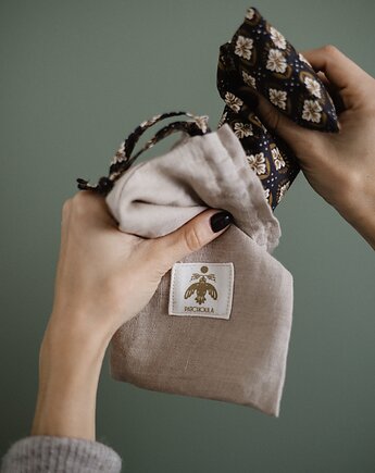 KOMPLET poduszka relaksacyjna na oczy i lniany woreczek, Patchoula