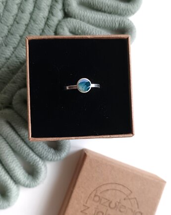 Pierścionek Włocławek srebrny, biżuteria z talerzy