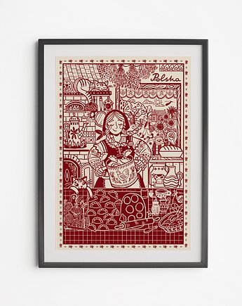 Plakat Baba z Pierogami, LOVE POLAND DESIGN