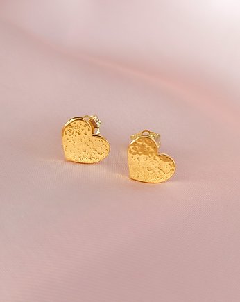 Złote kolczyki z sercami, OKAZJE - Prezenty na 18 dla dziewczyny