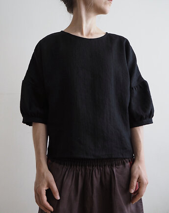 Bluzka "COSMOS" black, len 100%, S/M, madebyjokpa